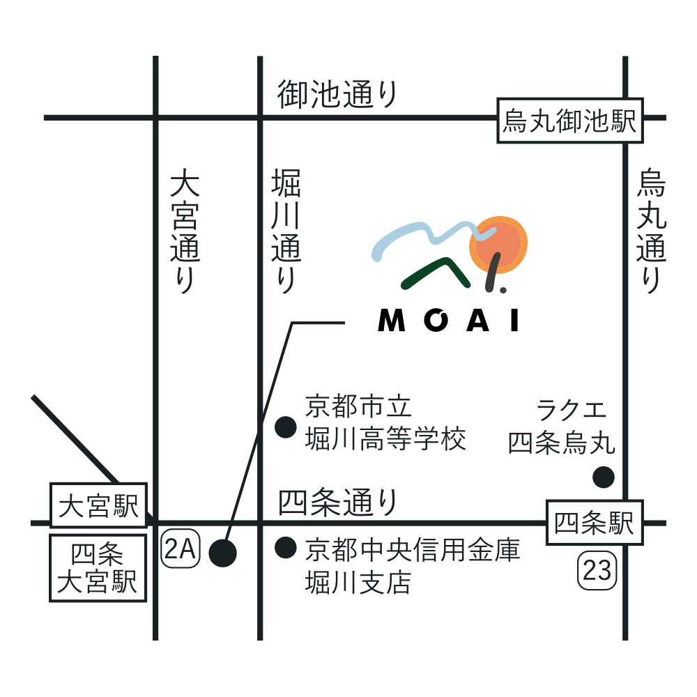 土と野菜 MOAI 京都店　地図